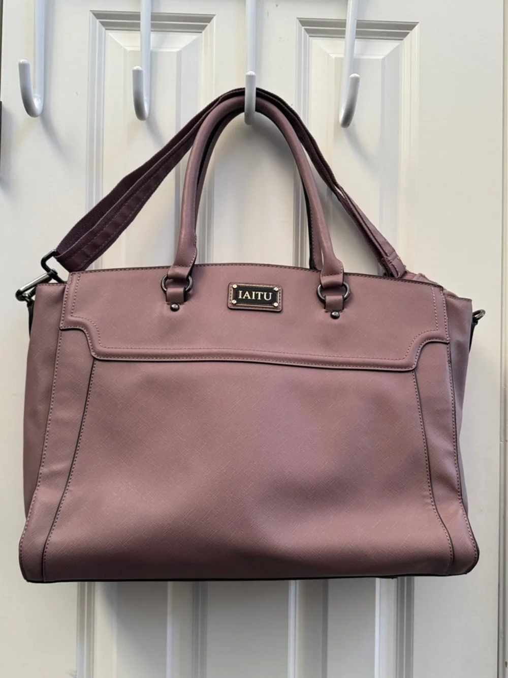Mauve Structured Tote Bag for Women, Like New